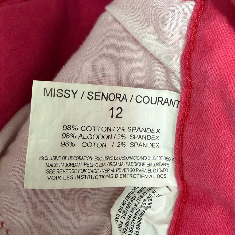 Nine West Jeans Gramercy Pink Bermuda Shorts women’s Size 12 Stretch(A334) - Picture 8 of 11